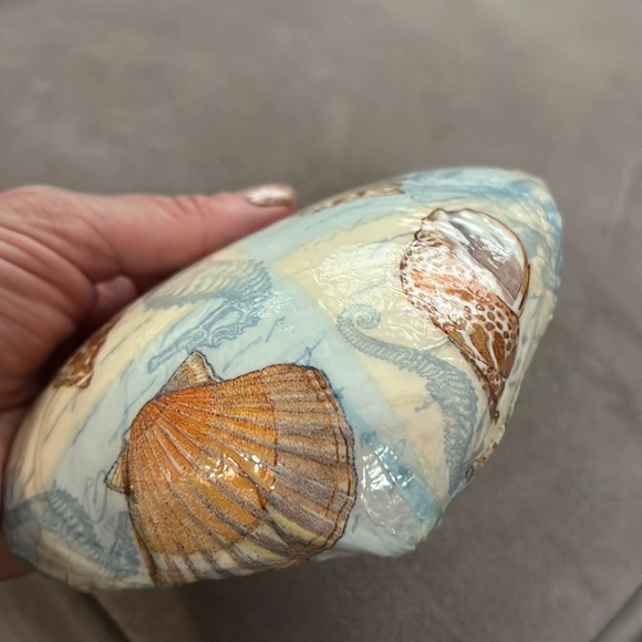 Hand Crafted Decoupage Sea Shell Ring Trinket Dish - Picture 3 of 3